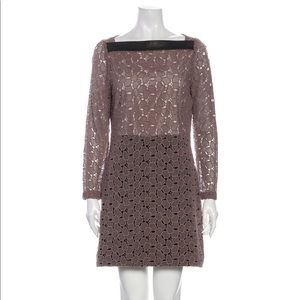 Diane von Furstenburg lace leather dress